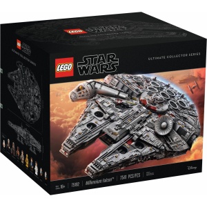 LEGO Star Wars set 75192 showing box featuring Millennium Falcon in LEGO.
