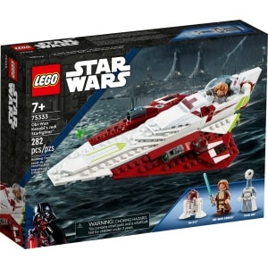 LEGO Star Wars set 75333 showing box featuring Obi-Wan Kenobi's Jedi Starfighter
