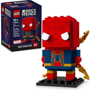 LEGO Brickheadz set 40670 showing box and Iron Spider-Man.