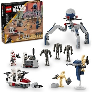 LEGO 75372 Star Wars Clone Trooper & Battle Droid Battle Pack box and built set
