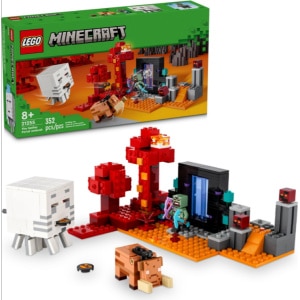 LEGO 21255 Minecraft The Nether Portal Ambush box and built set