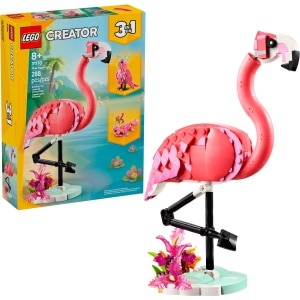 LEGO 31170 Creator Pink Flamingo box and set built as flamingo