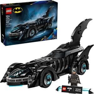 LEGO 76304 DC Comics Batman Forever Batmobile box and built set
