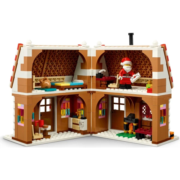 LEGO 40809 Seasonal Festive Gingerbread House built set showing inside of house