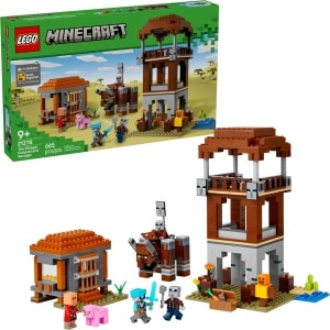 LEGO 21278 Minecraft The Pillager Outpost and Ravager box and built set