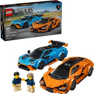 LEGO 77238 Speed Champions Lamborghini Revuelto & Lamborghini Huracán STO box and built set