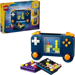 LEGO 31380 Creator Retro Gaming Console box and set built as gaming console