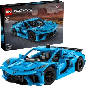 LEGO 42217 Technic Chevrolet Corvette Stingray box and built set