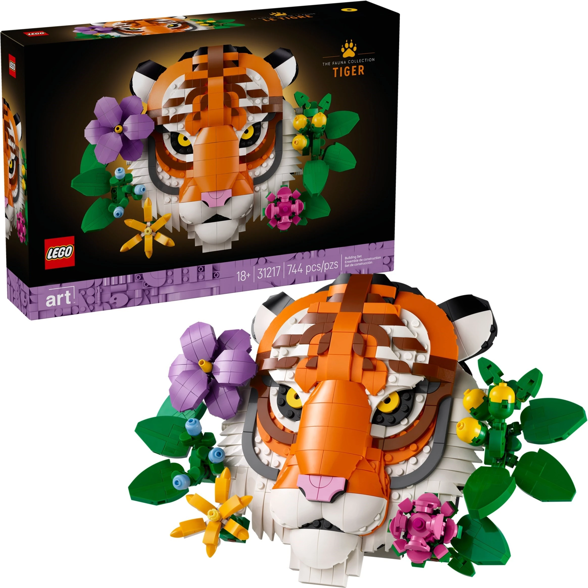 LEGO 31217 Art Tiger box and built set
