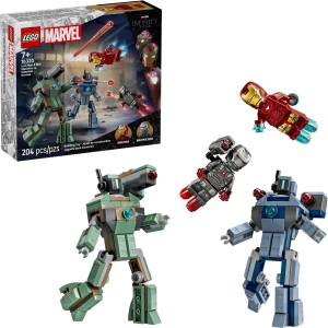 LEGO 76320 Marvel Super Heroes Iron Man & War Machine vs. Hammer Drones box and built set