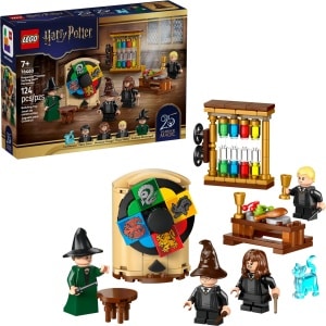 LEGO 76460 Harry Potter Hogwarts Castle: Sorting Hat Ceremony box and built set